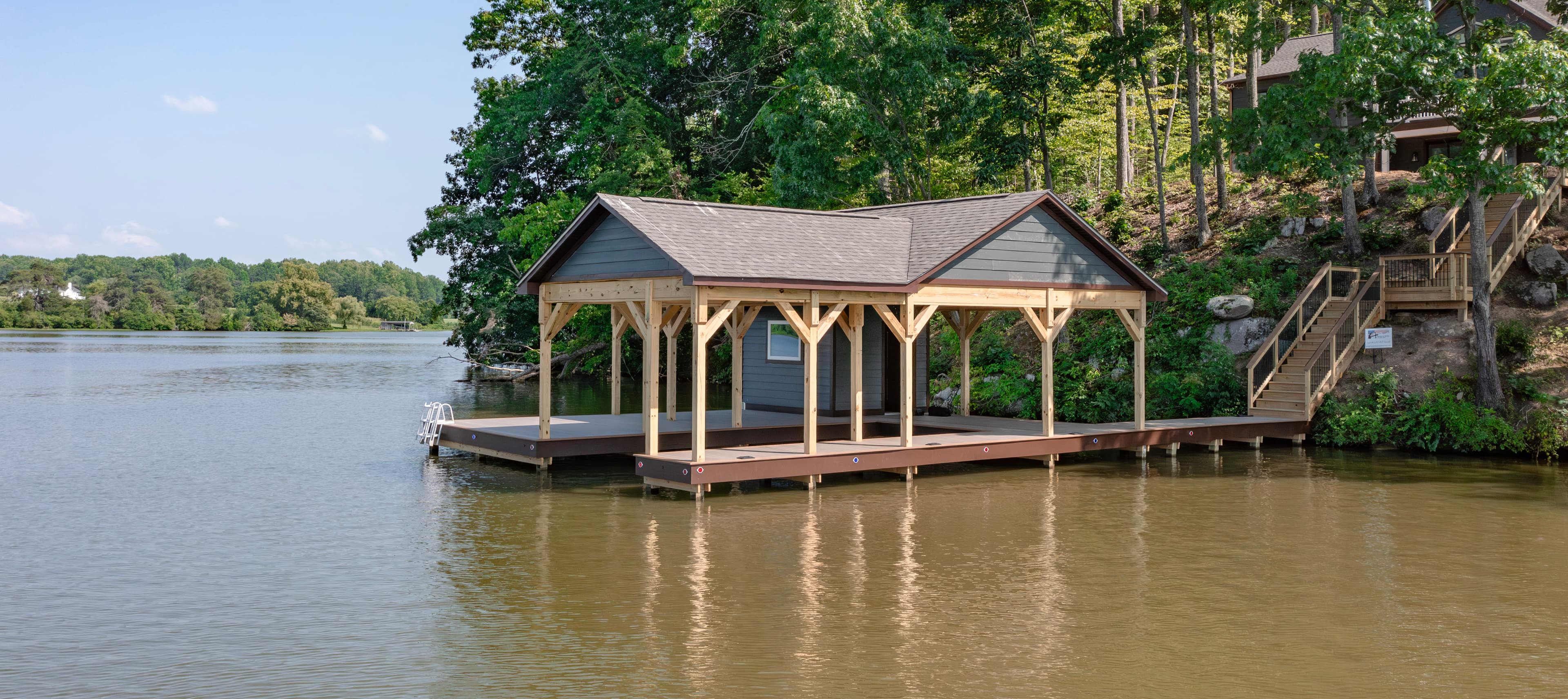 Boathouse exterior on Lake Anna